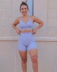 Bloom Biker Shorts (Lavender)