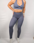 Knotty Sports Bra (Steel Blue)