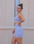 Bloom Biker Shorts (Lavender)