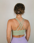 Criss Cross Sports Bra (Green Tea)