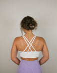 Criss Cross Sports Bra (White)