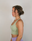 Criss Cross Sports Bra (Green Tea)