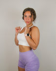 Criss Cross Sports Bra (White)