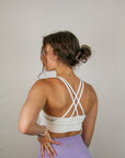 Criss Cross Sports Bra (White)