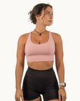 Criss Cross Sports Bra (Blush)