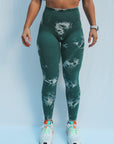 Marble Scrunch Leggings (Green)