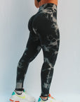 Marble Scrunch Leggings (Black)
