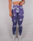 Marble Scrunch Leggings (Purple)