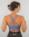 Criss Cross Sports Bra (Cornflower Blue)