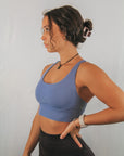 Criss Cross Sports Bra (Cornflower Blue)
