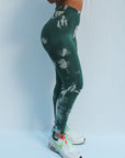 Marble Scrunch Leggings (Green)