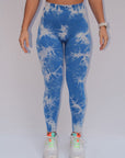 Marble Scrunch Leggings (Blue)