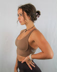 Criss Cross Sports Bra (Mocha)