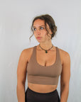 Criss Cross Sports Bra (Mocha)