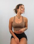 Criss Cross Sports Bra (Mocha)