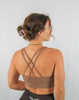 Criss Cross Sports Bra (Mocha)
