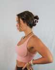 Criss Cross Sports Bra (Blush)
