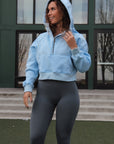 Quarter Zip Hoodie (Baby Blue)