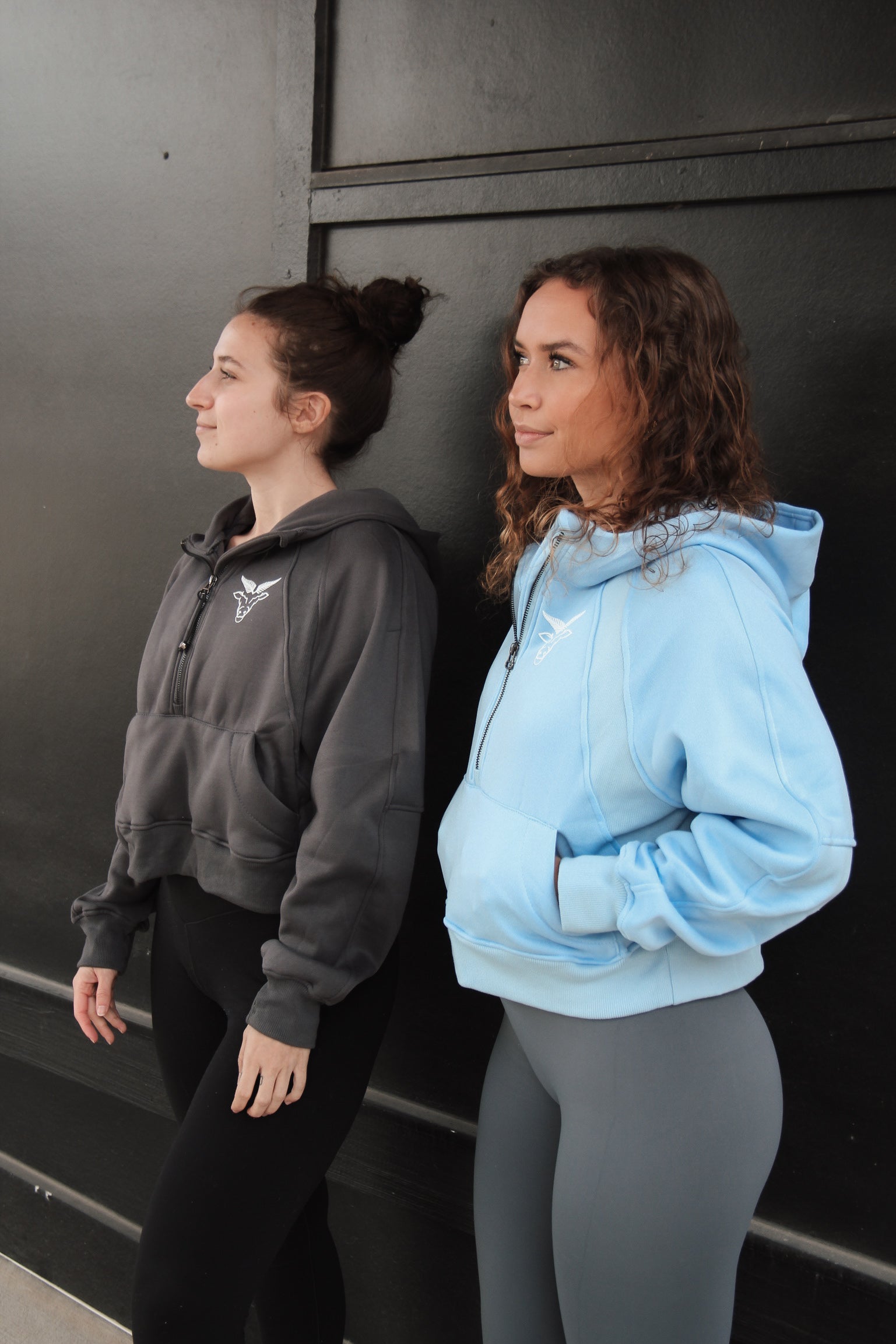 Quarter Zip Hoodie (Baby Blue) – Kaha Apparel